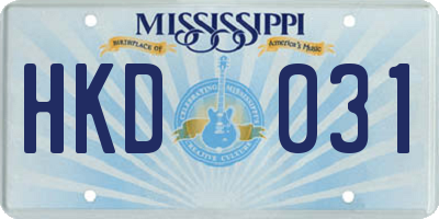 MS license plate HKD031
