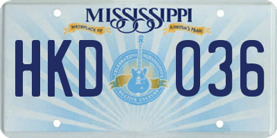MS license plate HKD036