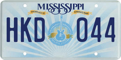 MS license plate HKD044
