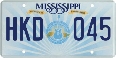 MS license plate HKD045