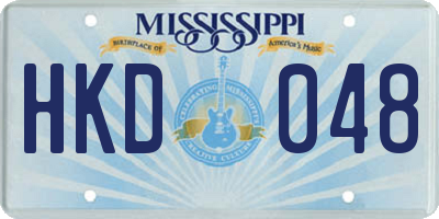MS license plate HKD048