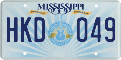 MS license plate HKD049