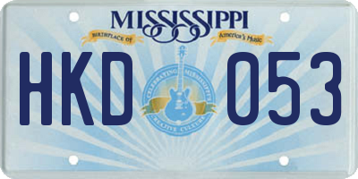 MS license plate HKD053