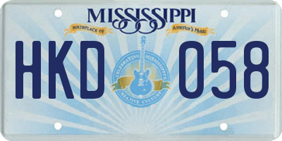 MS license plate HKD058