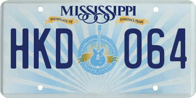 MS license plate HKD064