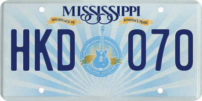 MS license plate HKD070