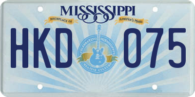 MS license plate HKD075