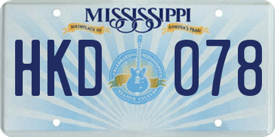 MS license plate HKD078