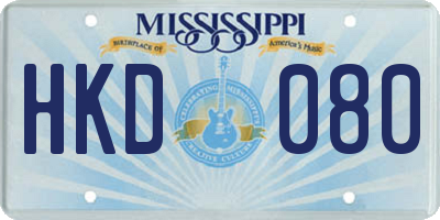 MS license plate HKD080