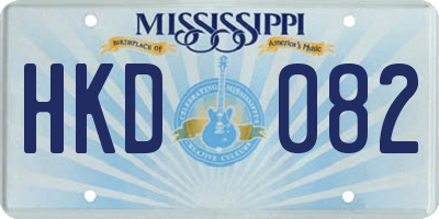 MS license plate HKD082