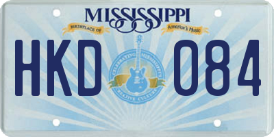 MS license plate HKD084