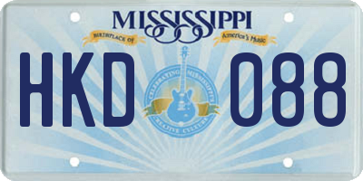 MS license plate HKD088