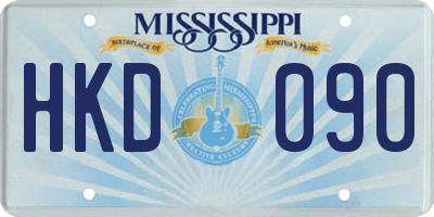 MS license plate HKD090