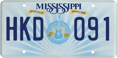 MS license plate HKD091