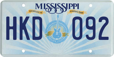 MS license plate HKD092