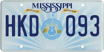 MS license plate HKD093