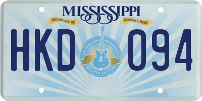 MS license plate HKD094