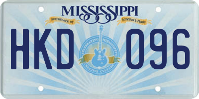 MS license plate HKD096