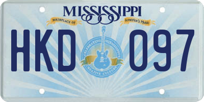 MS license plate HKD097