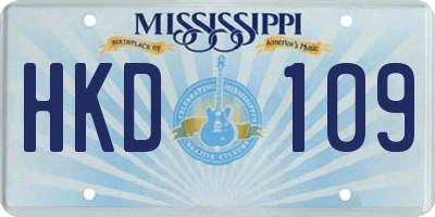 MS license plate HKD109