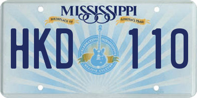 MS license plate HKD110