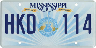 MS license plate HKD114