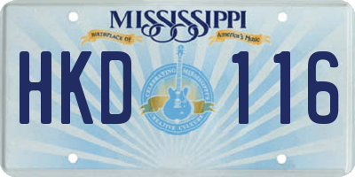 MS license plate HKD116