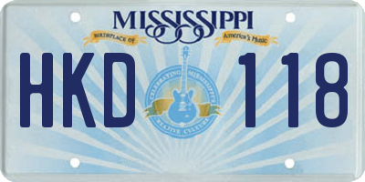 MS license plate HKD118