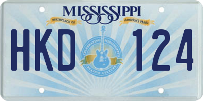 MS license plate HKD124