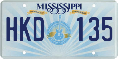 MS license plate HKD135
