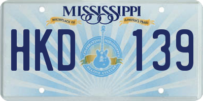 MS license plate HKD139