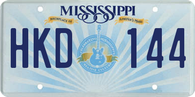 MS license plate HKD144
