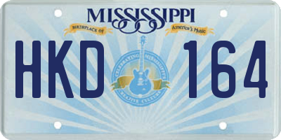 MS license plate HKD164