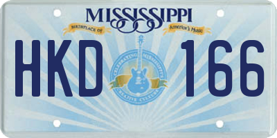 MS license plate HKD166