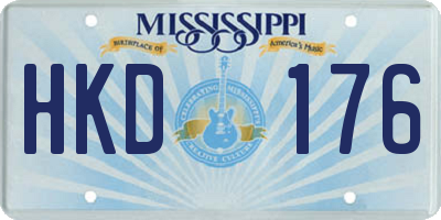 MS license plate HKD176