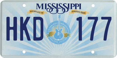 MS license plate HKD177