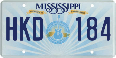 MS license plate HKD184