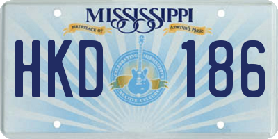 MS license plate HKD186