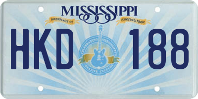 MS license plate HKD188