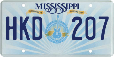 MS license plate HKD207