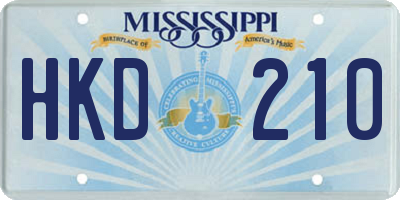 MS license plate HKD210