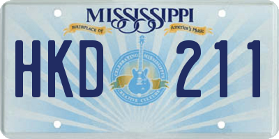 MS license plate HKD211