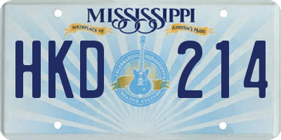 MS license plate HKD214