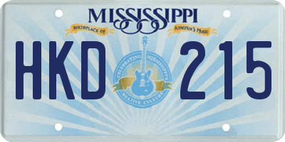 MS license plate HKD215