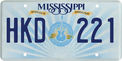 MS license plate HKD221