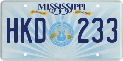 MS license plate HKD233