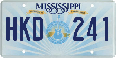 MS license plate HKD241