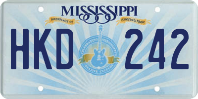 MS license plate HKD242