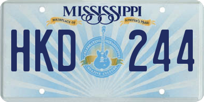 MS license plate HKD244
