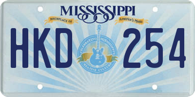 MS license plate HKD254